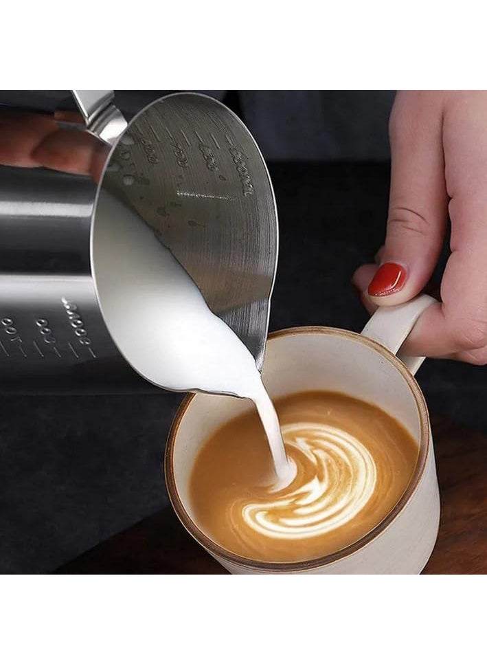 Stainless Steel Milk Frothing Pitcher for Coffee, Espresso, Latte, Cappuccino, Milk and Cream (550ml) - Image 2