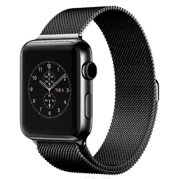 For Apple Watch 46mm / 49mm / 45mm / 44mm xDfind Milanese Loop Magnetic Metal Watch Band(Black)
