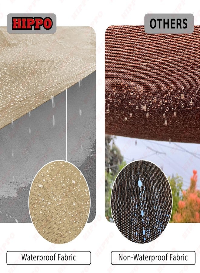 HIPPO Waterproof Rain Sail HDPE Fabric Rain Protection Sails for Terrace Shed, Shade Awnings for Car Parking (2IN1 Bamboo-Mocha, 8.00FTX15.00FT) - Image 4