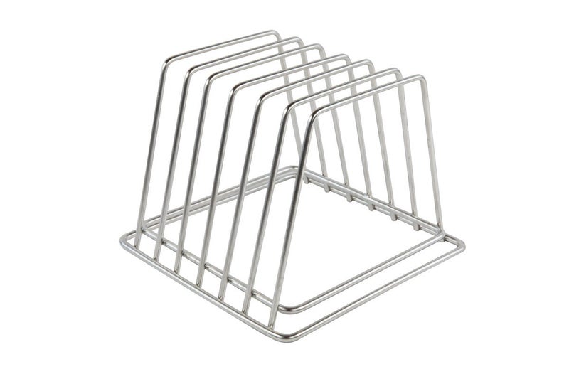 Thirteen Chefs Stainless Steel Cutting Board Rack - Holds 6 Boards up to 3/4" Wide - NSF Approved for Commercial Kitchens - Image 1