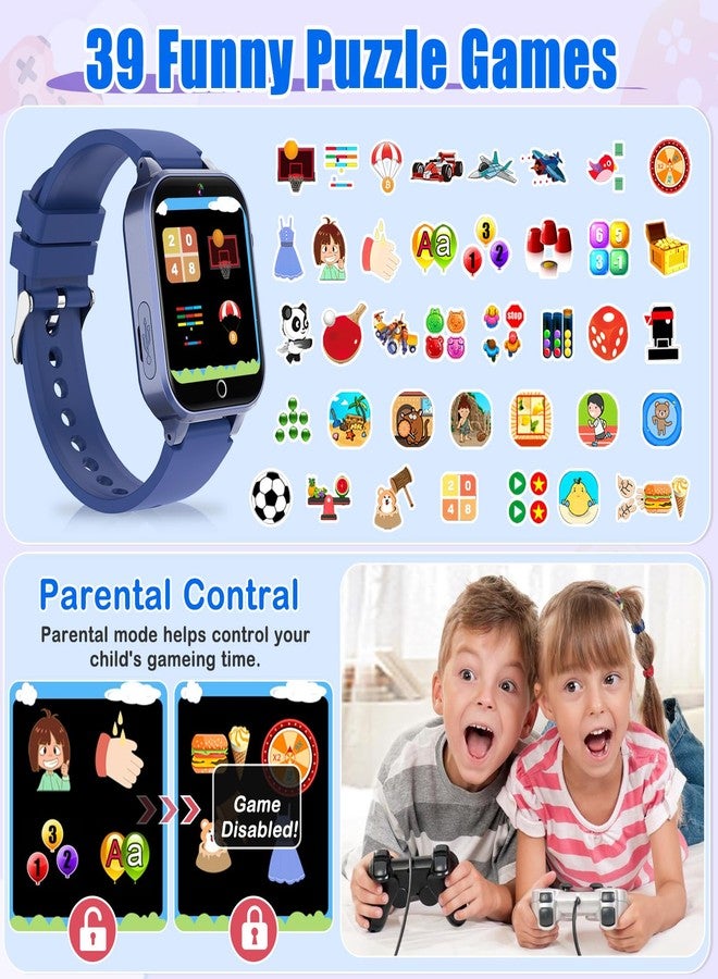 Zeacool Kids Smart Watch, Smart Watch Toys with 39 Games, Camera Video Recorder Music Alarm Calculator Calendar Pedometer Stopwatch Flashlight Gift Toys for 3-12 Years Old Boys and Girls (Blue) - Image 4