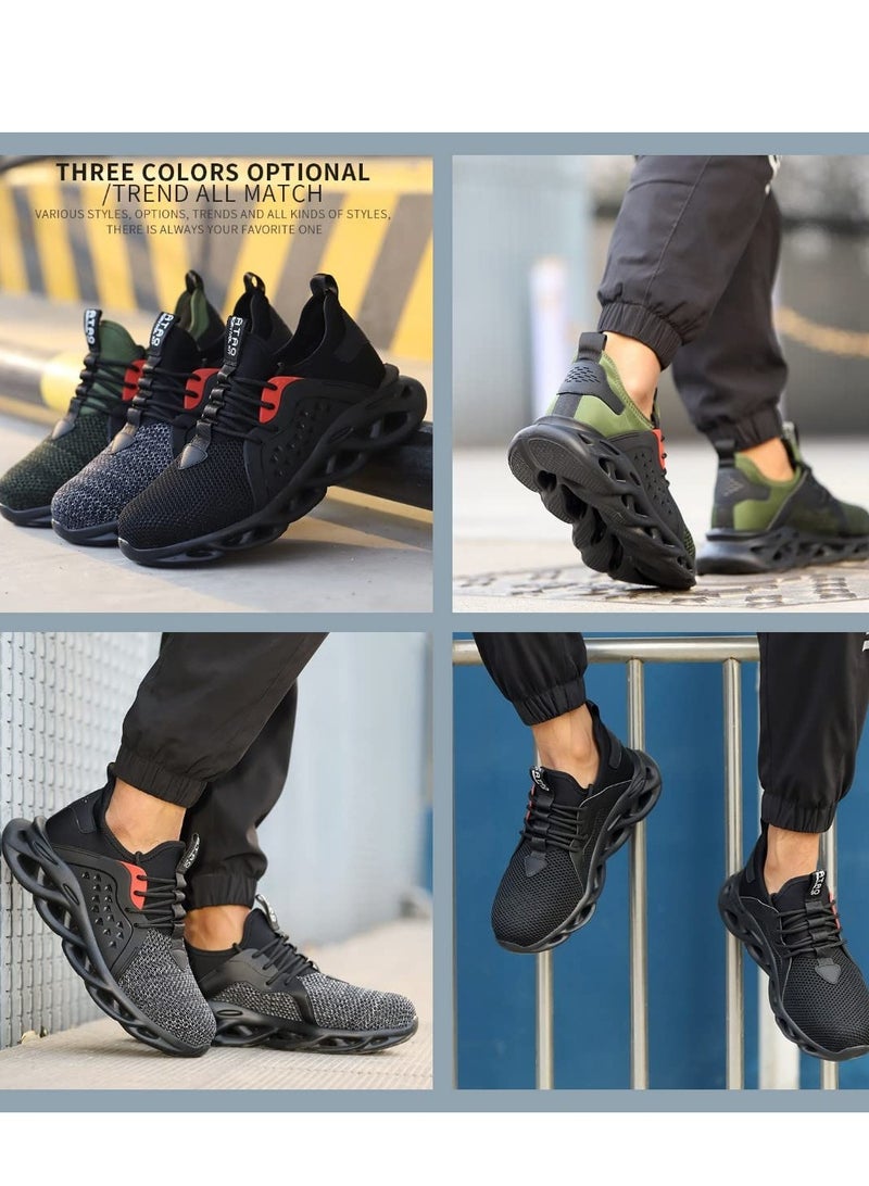 VICTGOAL Steel Toe Safety Shoes for Men Breathable Industrial Sneakers Insulating Anti-pierce Construction Work Shoes Non Slip Lightweight Sports Shoes  - Image 4