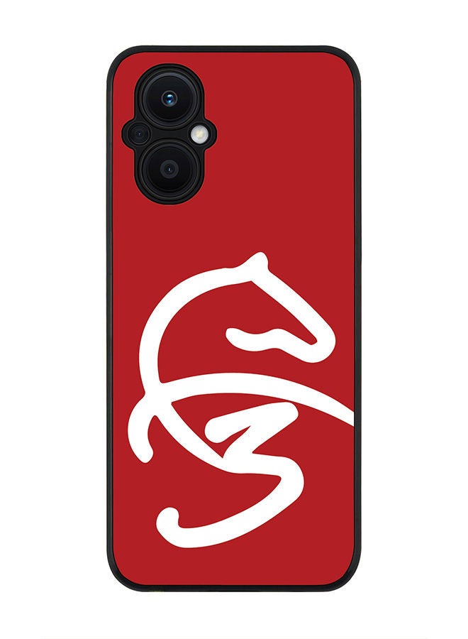 Stylizedd Rugged Black edge case for Oppo Reno7 Z  Slim fit Soft Case Flexible Rubber Edges Anti Drop TPU Gel Thin Cover -  Faz3 Style Red - Image 1