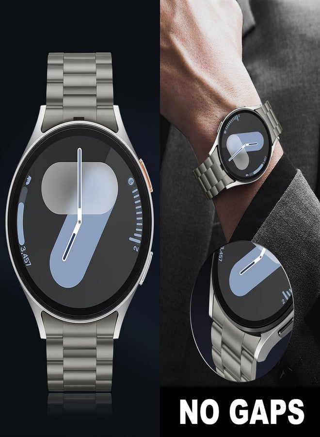 Suphart Metal Strap Compatible with Samsung Galaxy Watch 7 6 5 4 FE Strap 44 mm 40 mm, No Gap Replacement Straps for Galaxy Watch 6 Classic 47 mm 43 mm/5 Pro 45 mm, Titanium - Image 2