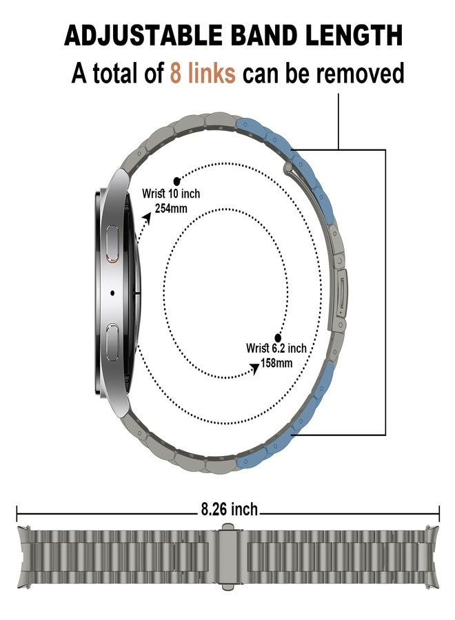 Suphart Metal Strap Compatible with Samsung Galaxy Watch 7 6 5 4 FE Strap 44 mm 40 mm, No Gap Replacement Straps for Galaxy Watch 6 Classic 47 mm 43 mm/5 Pro 45 mm, Titanium - Image 3
