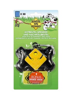 Dog Clean Waste Dispenser Bone Black 30 Bags