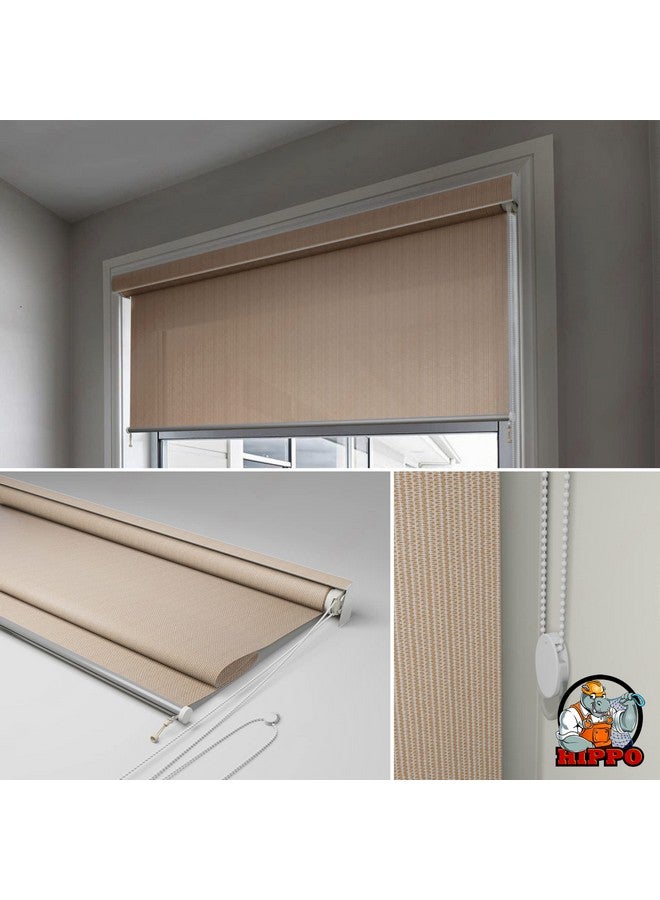 HIPPO Roller Blind Curtain for Outdoor Shade HDPE Corded 95% Sun & UV Protection, Air Flow Design, Light Filtering Balcony Roll-up Blinds (Persian-Beige, 3FTX5FT) - Image 4
