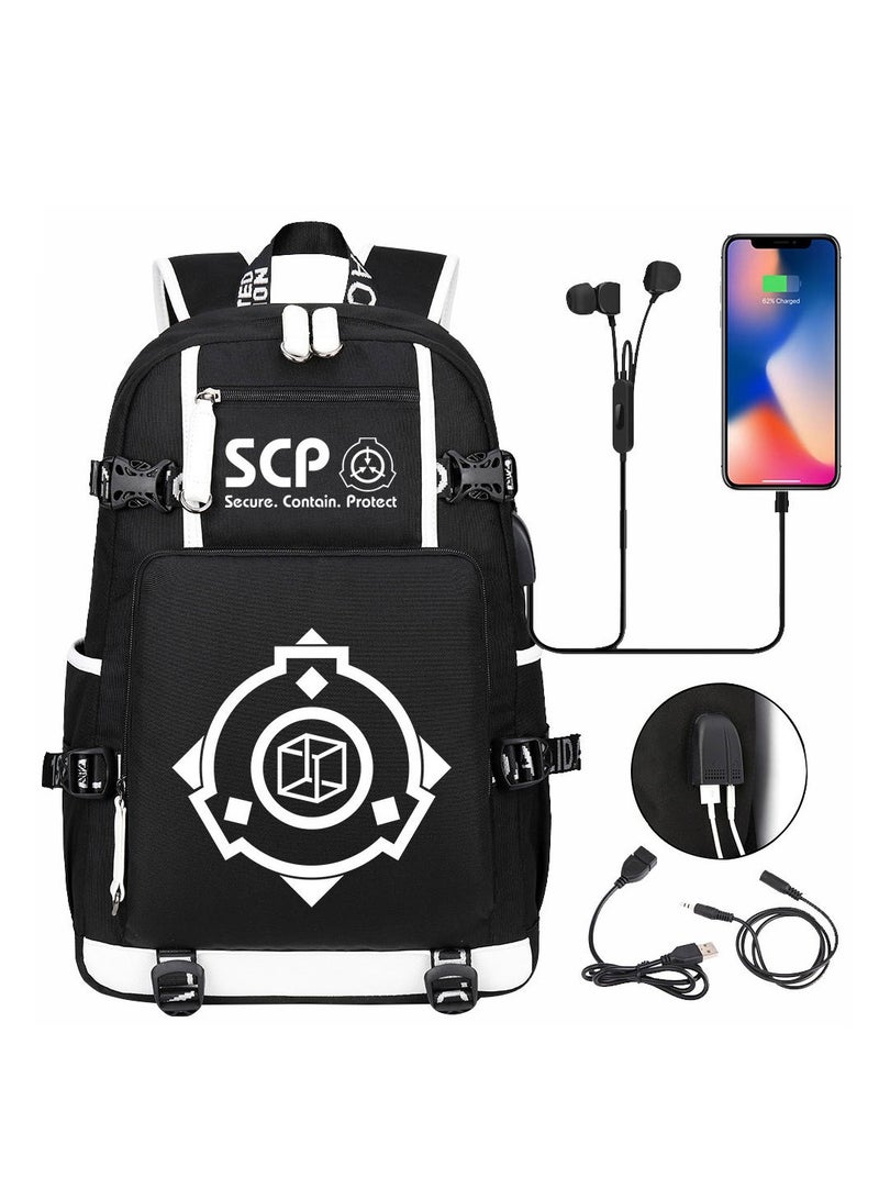USB Print Youth Casual Travel Backpack