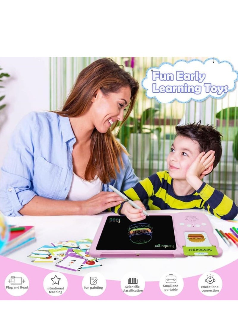 Early Childhood Education Drawing Board, 255 Arabic English Voice Flashcards,510 contentsLearn words toys， Talking Flashcards with Sound Effects, LCD Writing Board Education LearningDrawing board  - Image 4