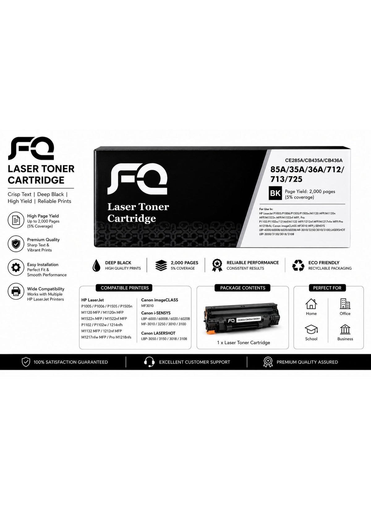 fq Fq 85a CE285a Toner Cartridge 2000 PAGES ZFCCD6C8A245CDB89F1FBZ