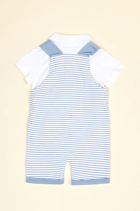 أر أند بي Solid Shirt with Romper Set