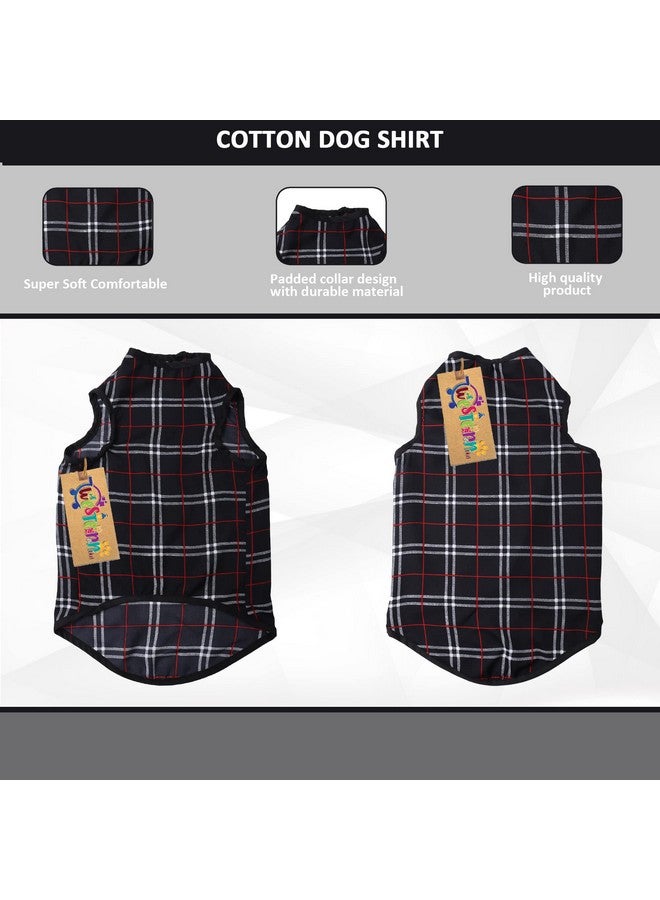 Western Era Funky Soft Cotton Dog T-Shirt | Comfortable & Breathable Dog Clothing | Sleeveless Vest Puppy Outfit |(Square Check Print) (Medium) (18Inches) - Image 4