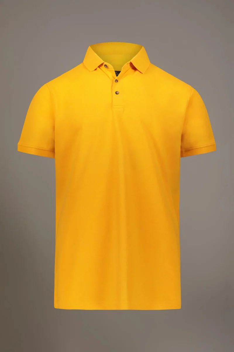 Doppelganger Yellow Short sleeve polo 100% cotton piquet - Yellow for Men | Best Price UAE