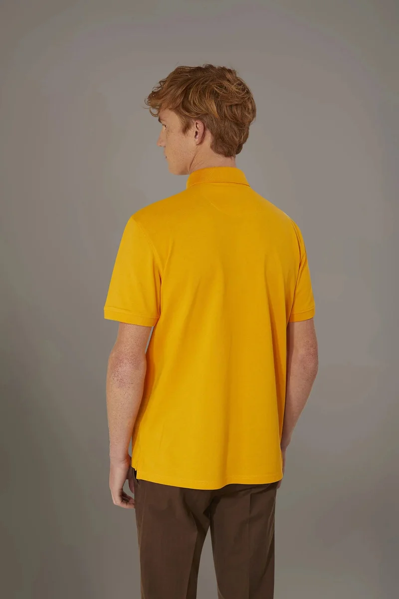 Doppelganger Yellow Short sleeve polo 100% cotton piquet - Yellow for Men | Best Price UAE