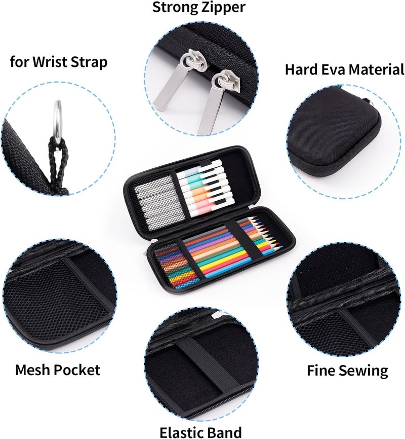 iDream365 Upgraded Hard Pencil Case Box for Adluts,Durable Pen Carrying Case with Zipper-Black - Image 3