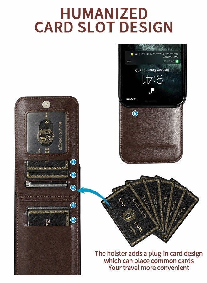 GROIC For IPhone 14 Max 6.7 Inch Case Flip Wallet with 6 Cards Holder, PU Leather Magnetic ons Portrait Stand Card Slots Shell for Cover - Image 2