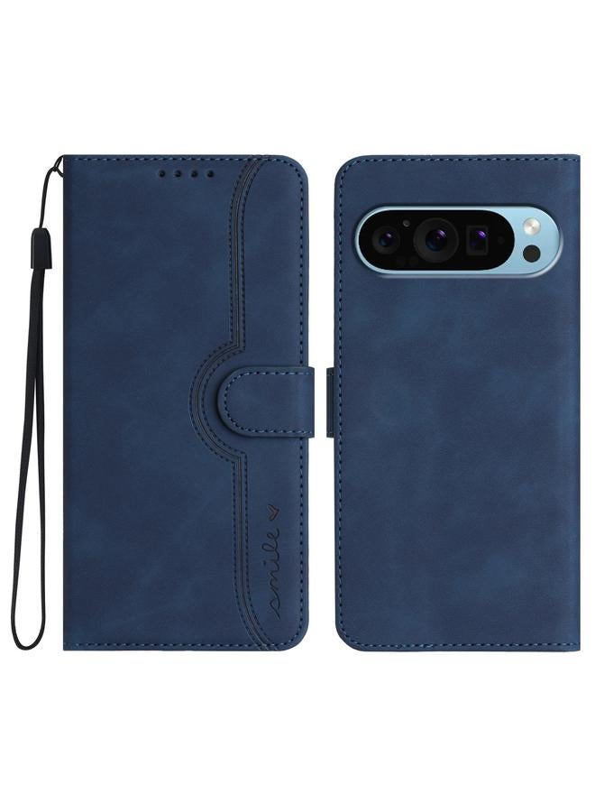 S-TOP Case For Google Pixel 9 Heart Pattern Skin Feel Leather Phone Case - Image 1