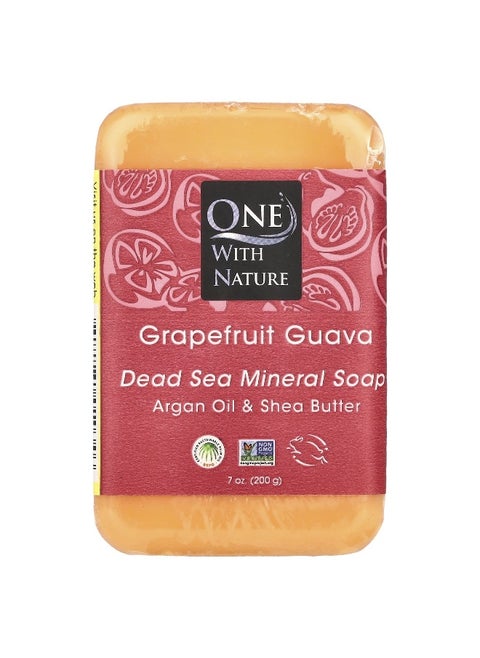 One with Nature, Dead Sea Mineral Soap Bar, Grapefruit Guava, 7 oz (200 g)