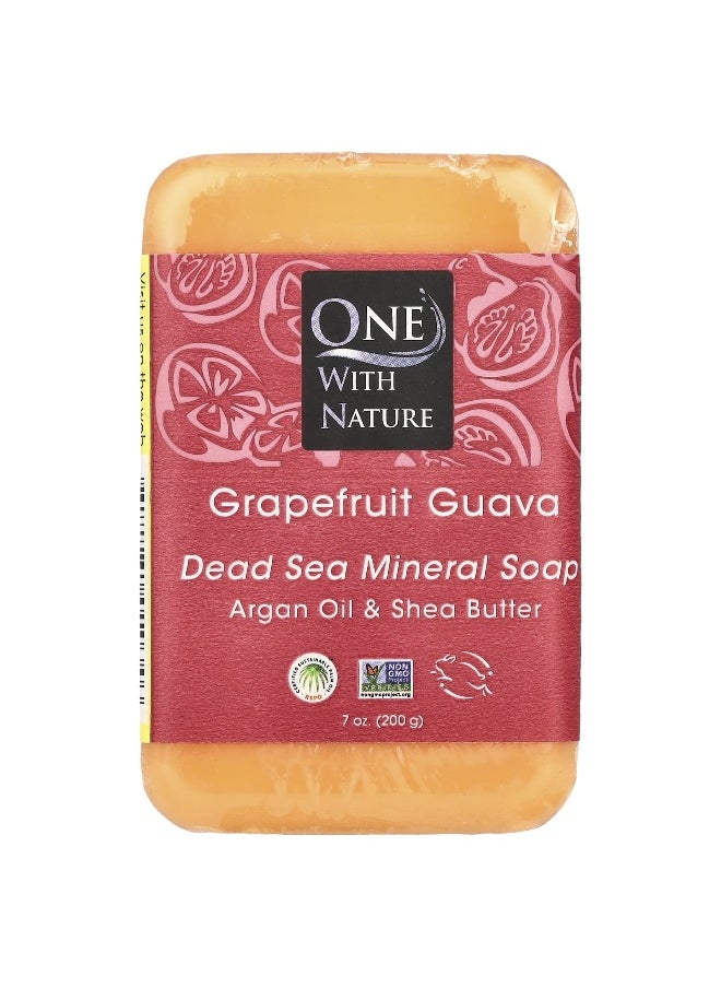ONE WITH NATURE One with Nature, Dead Sea Mineral Soap Bar, Grapefruit Guava, 7 oz (200 g)  - Image 1