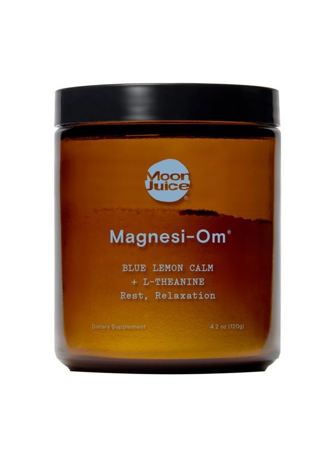 Moon Juice Magnesi-Om Calm, Relaxation & Regularity Supplement with Magnesium & L-Theanine - Blue Lemon Flavor Sugar-Free (4.2 oz) - Image 1