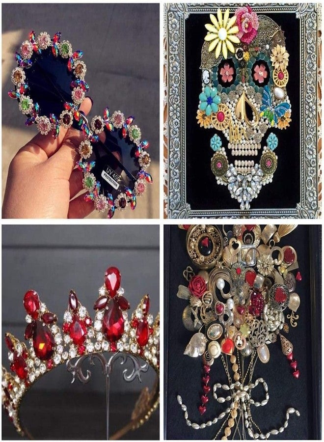 Choupee Sew On Rhinestones, Choupee 130PCS Sew On Glass Rhinestone Metal Back Prong Setting Sewing Claw Rhinestone Mixed Shapes for Costume, Clothes, Garments, Dress, Earring, Belt and Shoes - Image 5