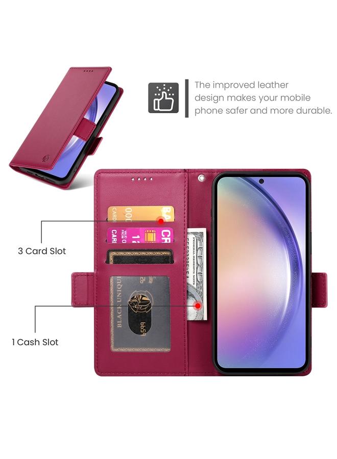 erorex Case For Samsung Galaxy A54 5G Side Buckle Magnetic Frosted Leather Phone Case - Image 4