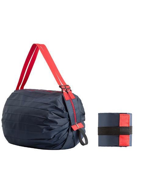 Foldable Accordion Tote Bag Large Capacity Navy blue