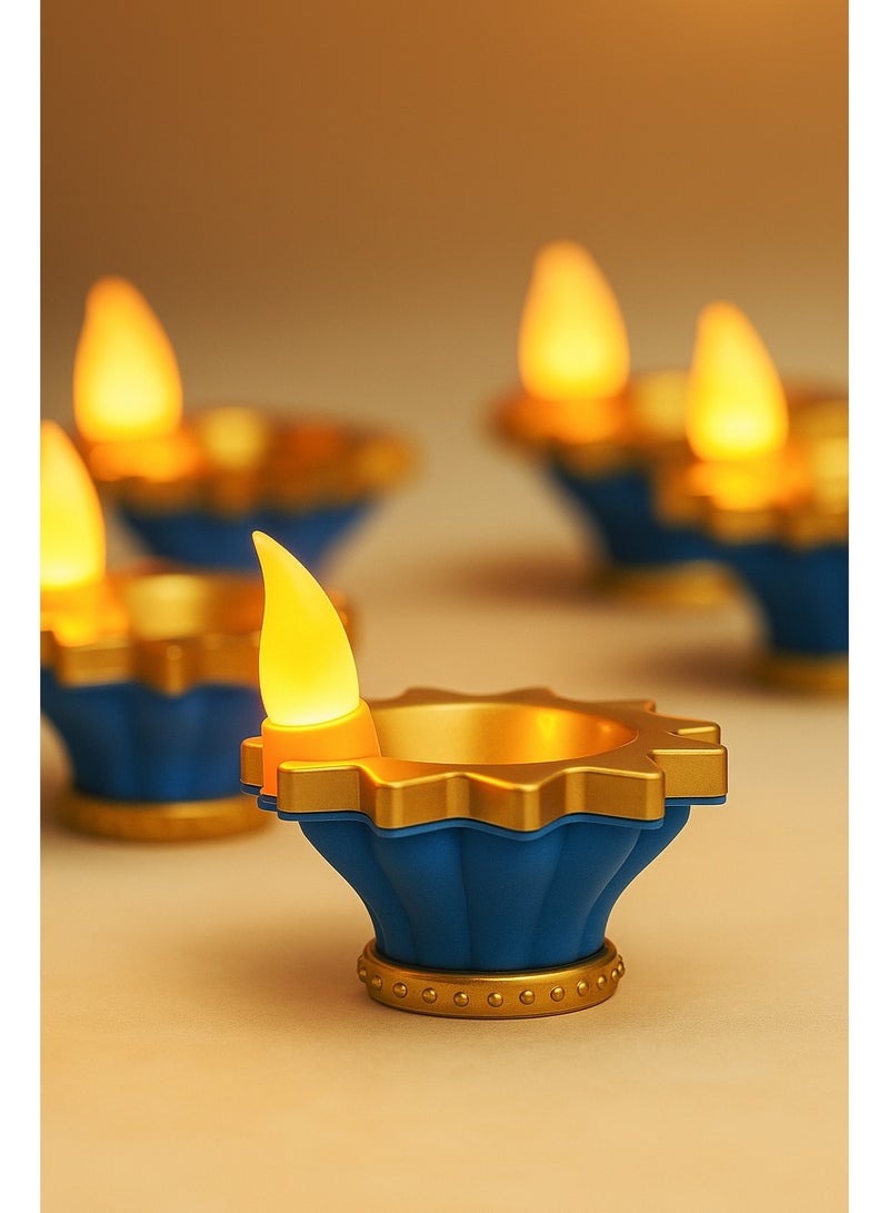 12Psc LED Water Sensor Diya for Diwali Decoration – Flameless Golden Floating Diyas with LED Lights, Battery Operated Tealight Candles for Pooja, Mandir, Festival & Home Decor (RMG-536) - Image 5
