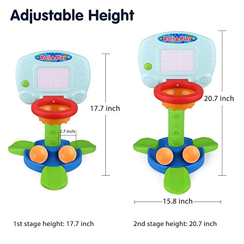 LotFancy Toddler Basketball Hoop for Kids 2 in 1 Adjustable Baby Sports Toys with Light and Music Indoor Infant Interactive Learning Toy Christmas Birthday Gifts for 1 2 Year Old Boys Girls - Image 5