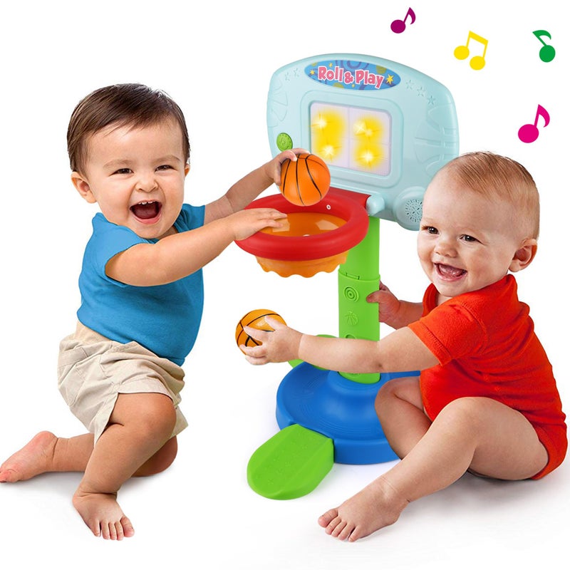 LotFancy Toddler Basketball Hoop for Kids 2 in 1 Adjustable Baby Sports Toys with Light and Music Indoor Infant Interactive Learning Toy Christmas Birthday Gifts for 1 2 Year Old Boys Girls - Image 3