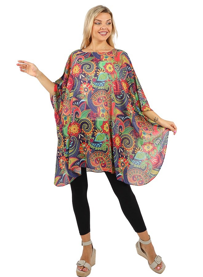 Zmurud "Chiffon Poncho - Printed "  - Image 1