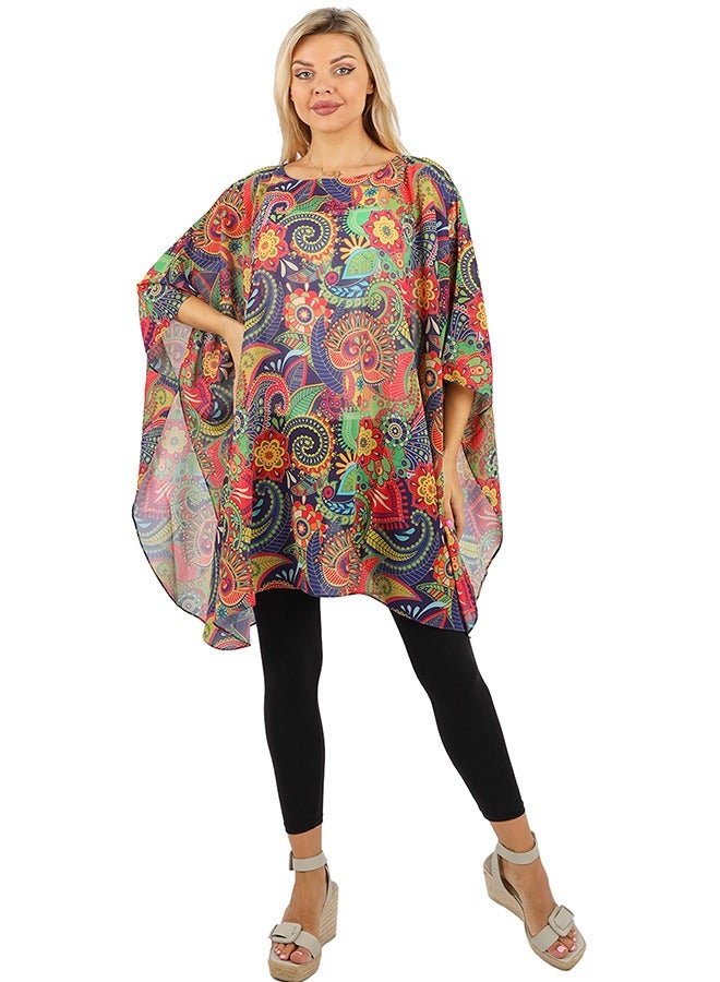Zmurud "Chiffon Poncho - Printed "  - Image 3