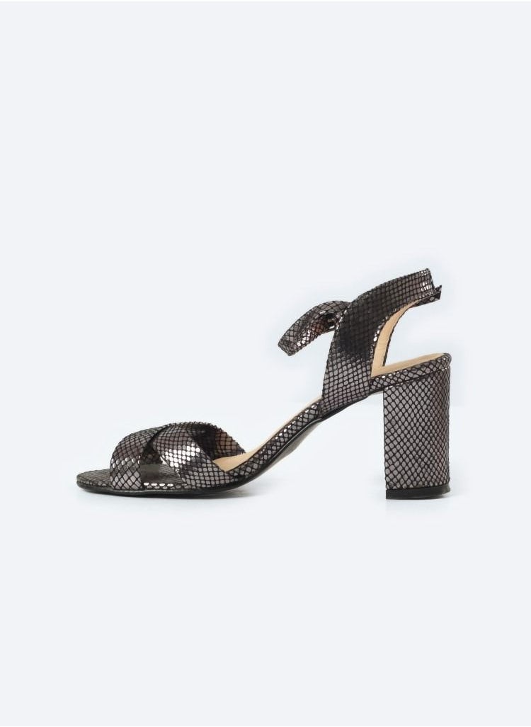 Zahwa Sandal Heels Leather Snake Dots  - Image 4