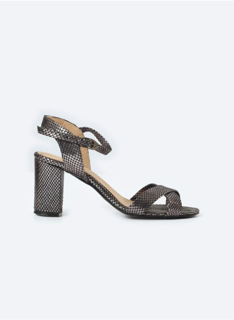Zahwa Sandal Heels Leather Snake Dots  - Image 3