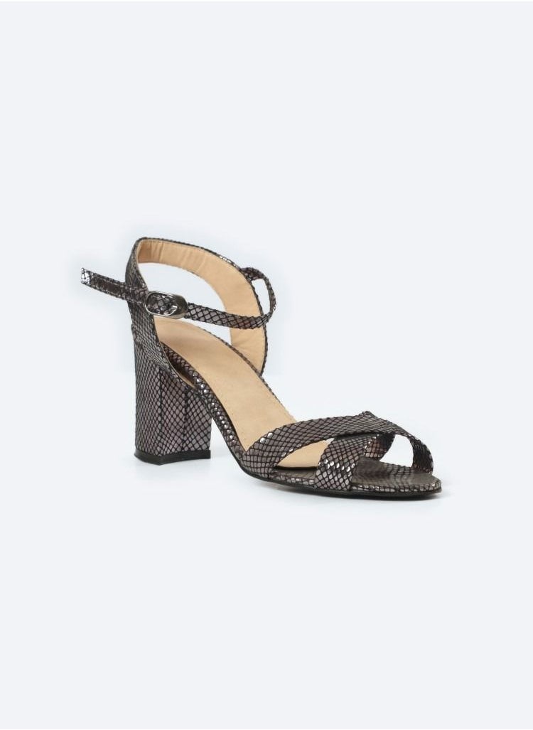 Zahwa Sandal Heels Leather Snake Dots  - Image 1