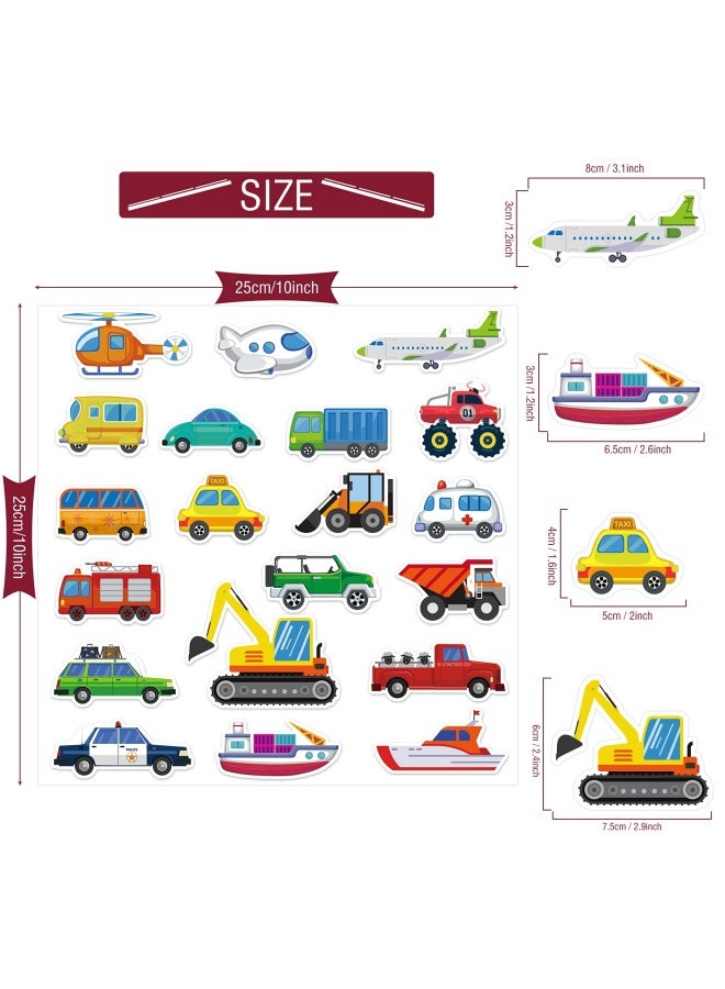 Tevxj 20 PCS Transportion Thick Gel Clings Vehicle Window Gel Clings Decals Stickers for Kids Toddlers and Adults Home Airplane Classroom Nursery Winter Car Party Supplies Decorations - Image 2
