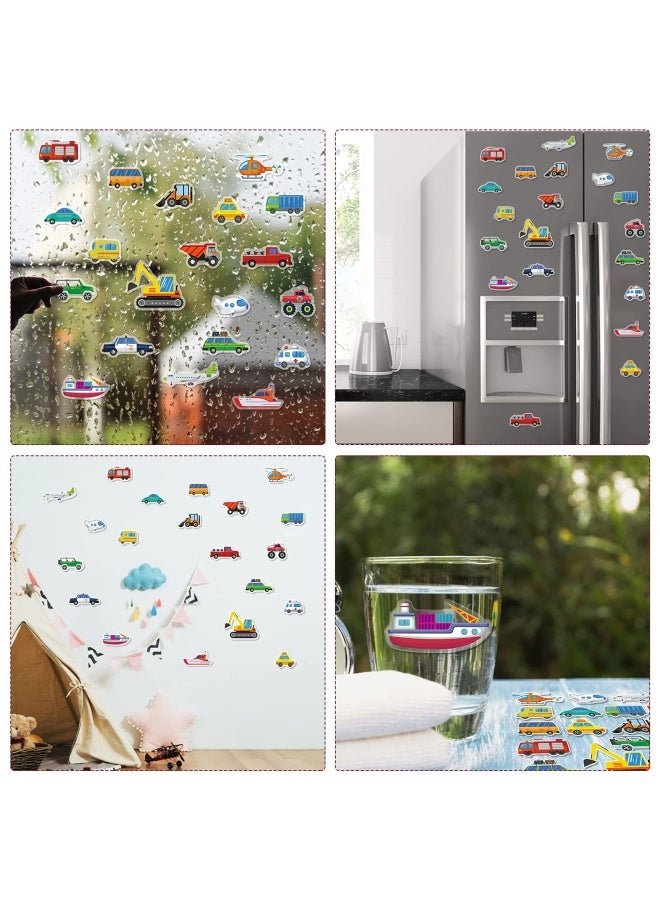 Tevxj 20 PCS Transportion Thick Gel Clings Vehicle Window Gel Clings Decals Stickers for Kids Toddlers and Adults Home Airplane Classroom Nursery Winter Car Party Supplies Decorations - Image 4