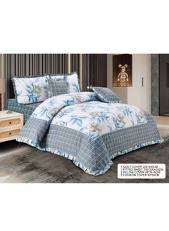 GOLDEN MILLION 100% Cotton Floral Printed Soft Duvet Cover Ruffle Bedding Set 6 Pieces King Size 
