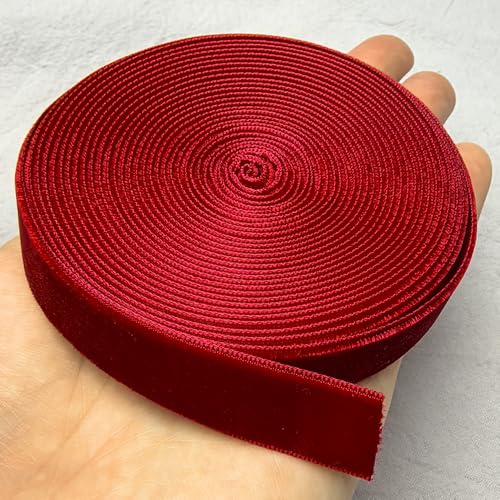 Chenkou Craft 5 Yards Velvet Ribbon Christmas Docoration Craft Packing (Dark Red, 3/4"(20mm)) - Image 2