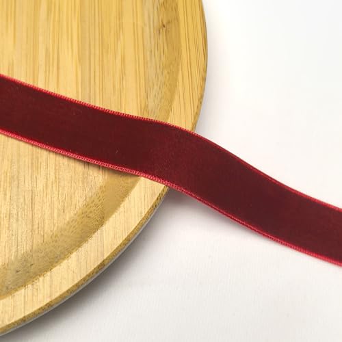 Chenkou Craft 5 Yards Velvet Ribbon Christmas Docoration Craft Packing (Dark Red, 3/4"(20mm)) - Image 5