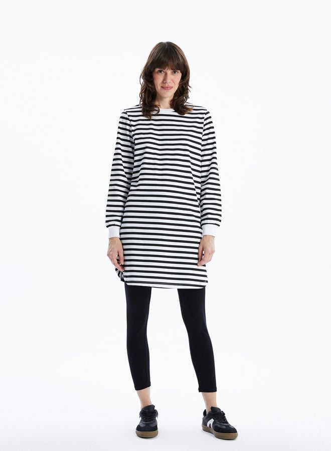 LC WAIKIKI Crew Neck Striped Long Sleeve Women's Sweatshirt Tunic - Image 2