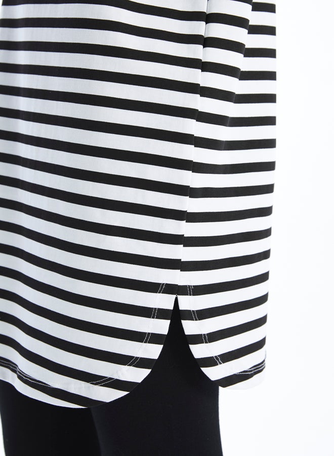 LC WAIKIKI Crew Neck Striped Long Sleeve Women's Sweatshirt Tunic - Image 3