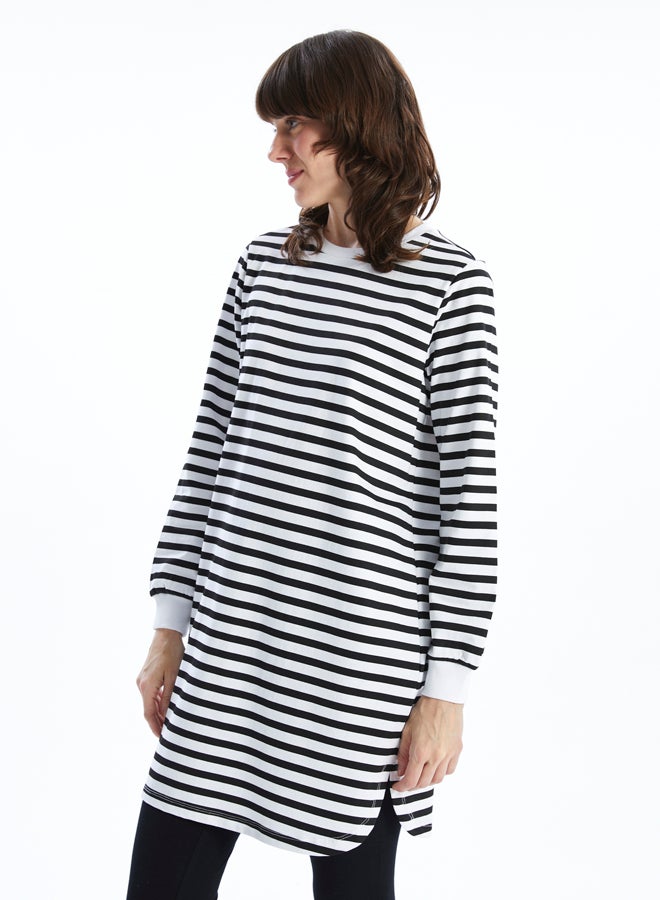 LC WAIKIKI Crew Neck Striped Long Sleeve Women's Sweatshirt Tunic - Image 1