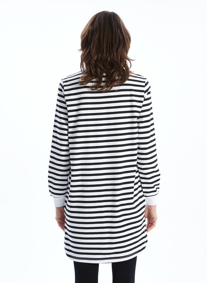 LC WAIKIKI Crew Neck Striped Long Sleeve Women's Sweatshirt Tunic - Image 4