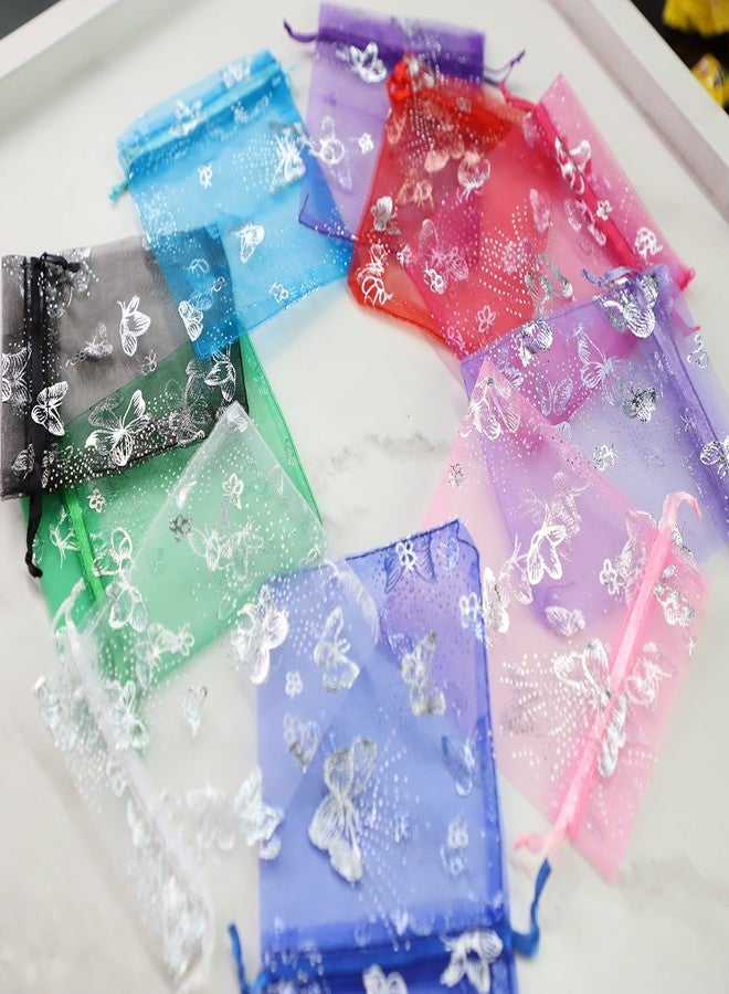 Stratalife Small Organza Bags Jewelry Pouches with Drawstring Sachet Candy Party Favors Goodie Bags 3.54''x4.72'' 100PCS (Mixed Butterfly - Image 5
