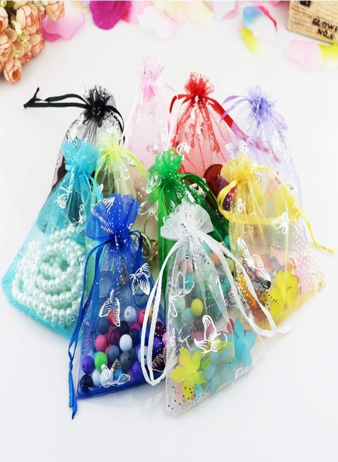 Stratalife Small Organza Bags Jewelry Pouches with Drawstring Sachet Candy Party Favors Goodie Bags 3.54''x4.72'' 100PCS (Mixed Butterfly - Image 2