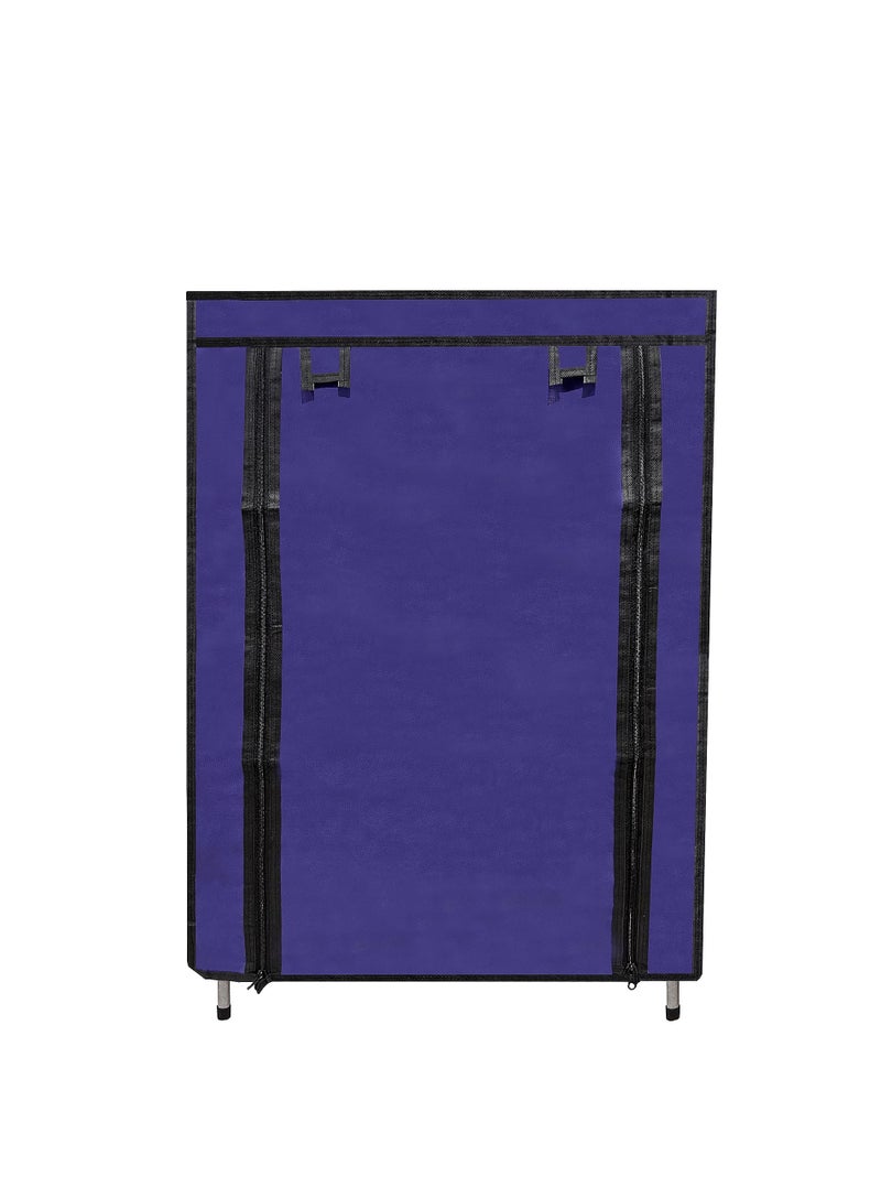 SANAMSTORE Metal 4 Tier Rack Shoe/Clothes/books stand Rack with cover for home (Need to Be Assemble - DIY) -Blue, Cm - Image 3