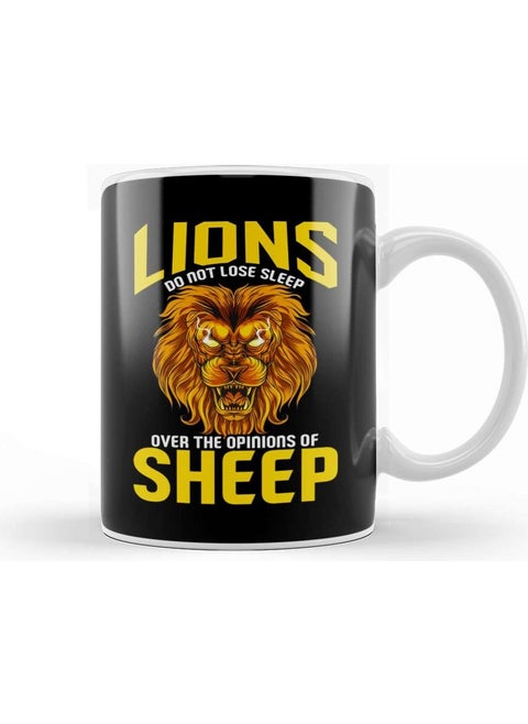 Print Shop Lions Don't Lose Sleep Over The Opinions Of Sheep Mug Porcelain