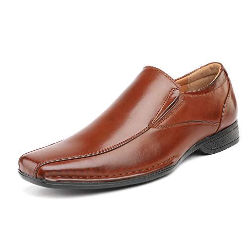 Bruno Marc Men's Classic Dress Loafers Square-Toe Slip-on Shoes,Size 10.5,Brown,Giorgio-1 - Image 1