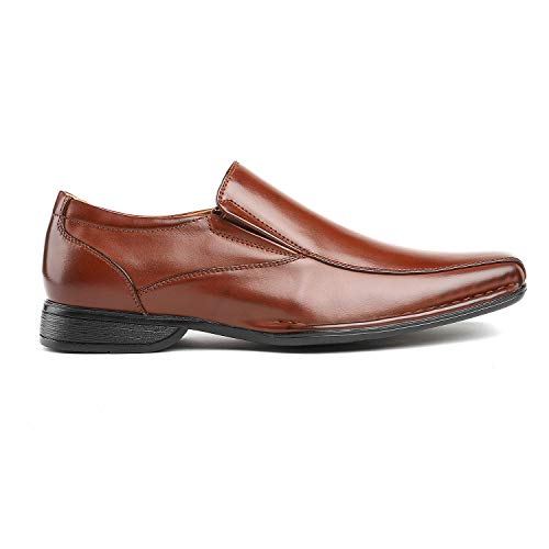 Bruno Marc Men's Classic Dress Loafers Square-Toe Slip-on Shoes,Size 10.5,Brown,Giorgio-1 - Image 2